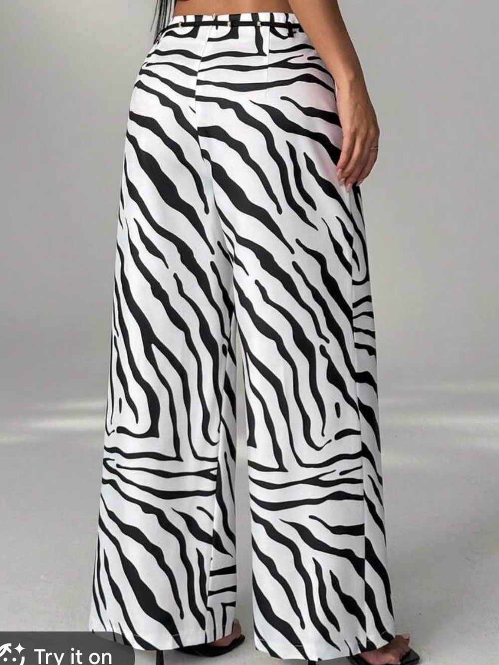 Jules & Leopold Modern Casual  Black and White Zebra Wide-Leg Pants work Smal